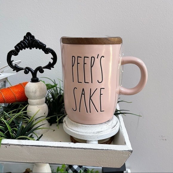 Rae Dunn Artisan Collection by Magenta PEEP'S SAKE Mug Wooden Top NWT - Picture 3 of 10